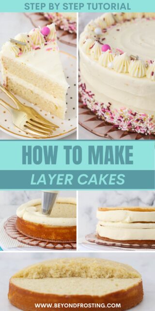 Pinterest title image for How to Make a Layer Cake.