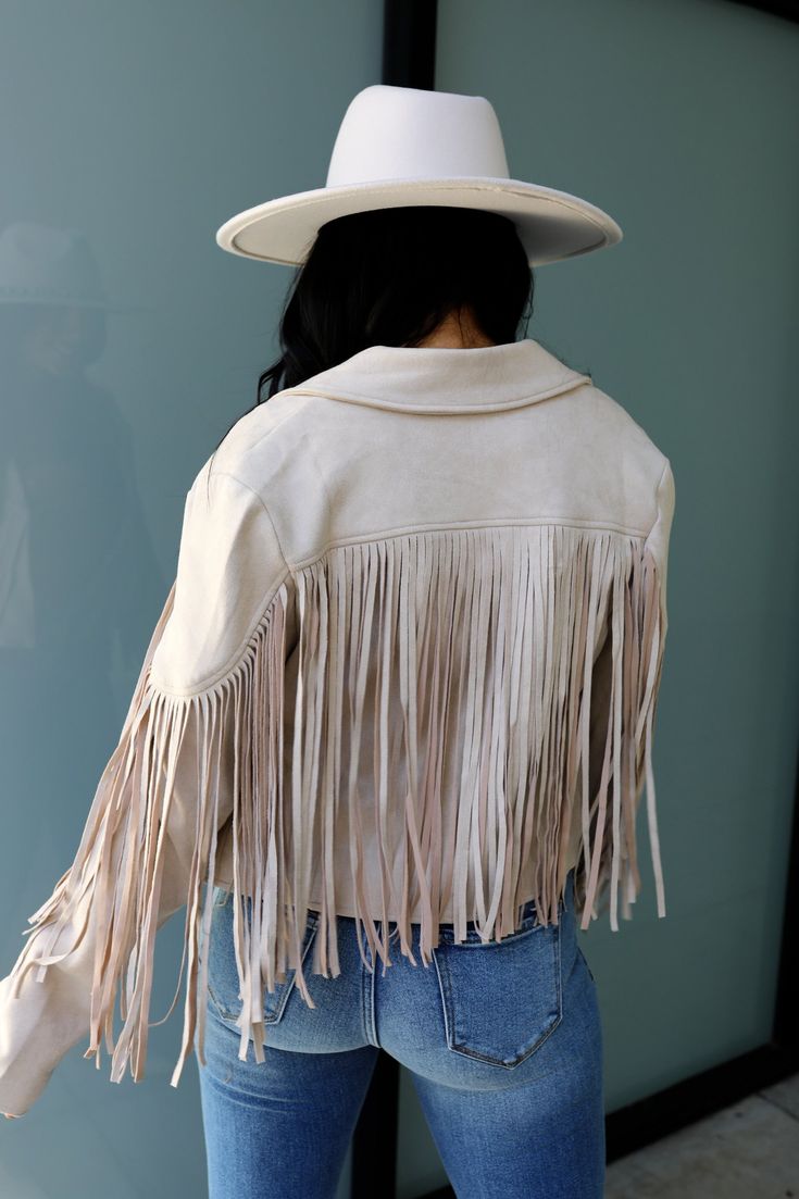 SIZE LARGE Aspen Suede Fringe Jacket Elle Rae Boutique in 2023