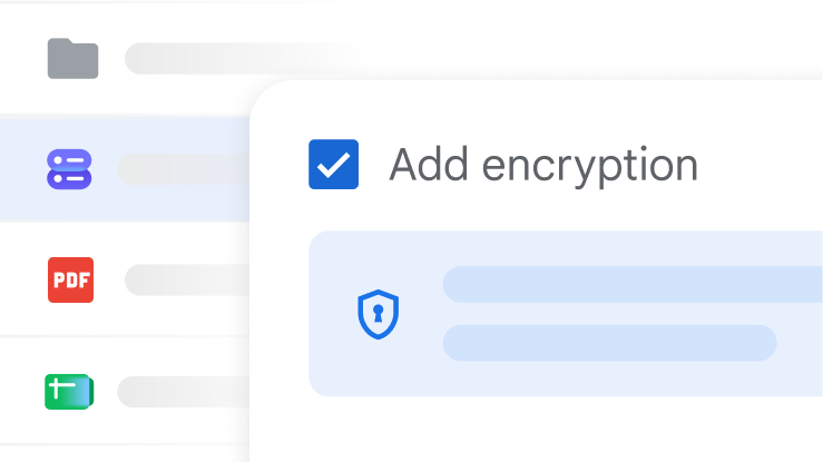 UI of various app icons with encryption options