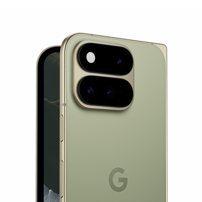 A back folded view of a Google Pixel 11 Pro Fold in Olive