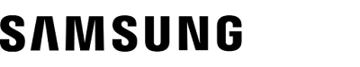 The Samsung logo in bold black sans-serif font on a white background.