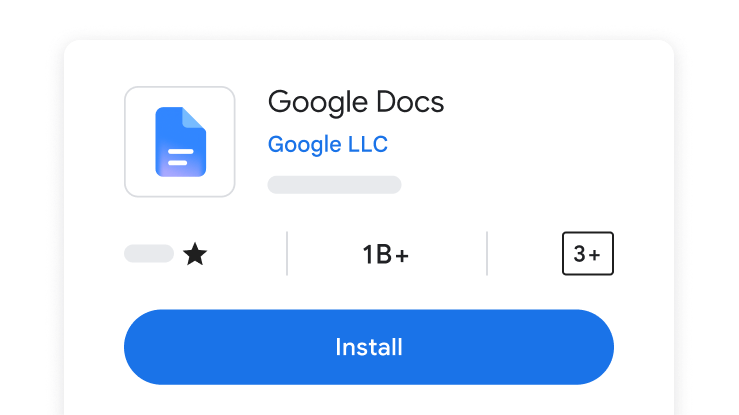 App install screen for Google Docs