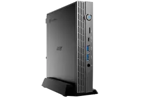 Acer Veriton N series compact desktop computer with USB ports and audio jack on the front.