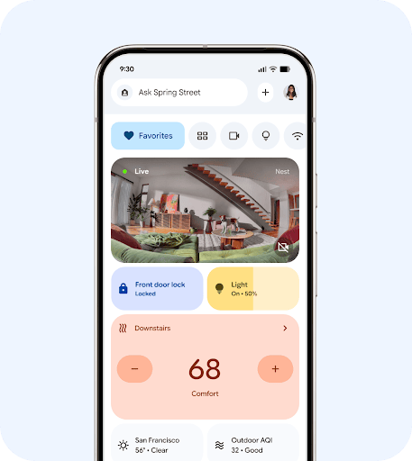 Image of Google Home app in smartphone