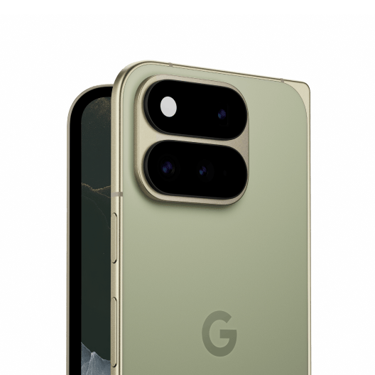 A back folded view of a Google Pixel 11 Pro Fold in Olive