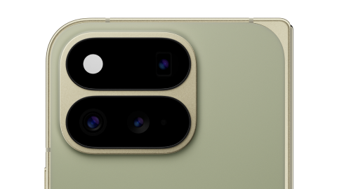 A view of a Google Pixel 11 Pro Fold camera in Olive
