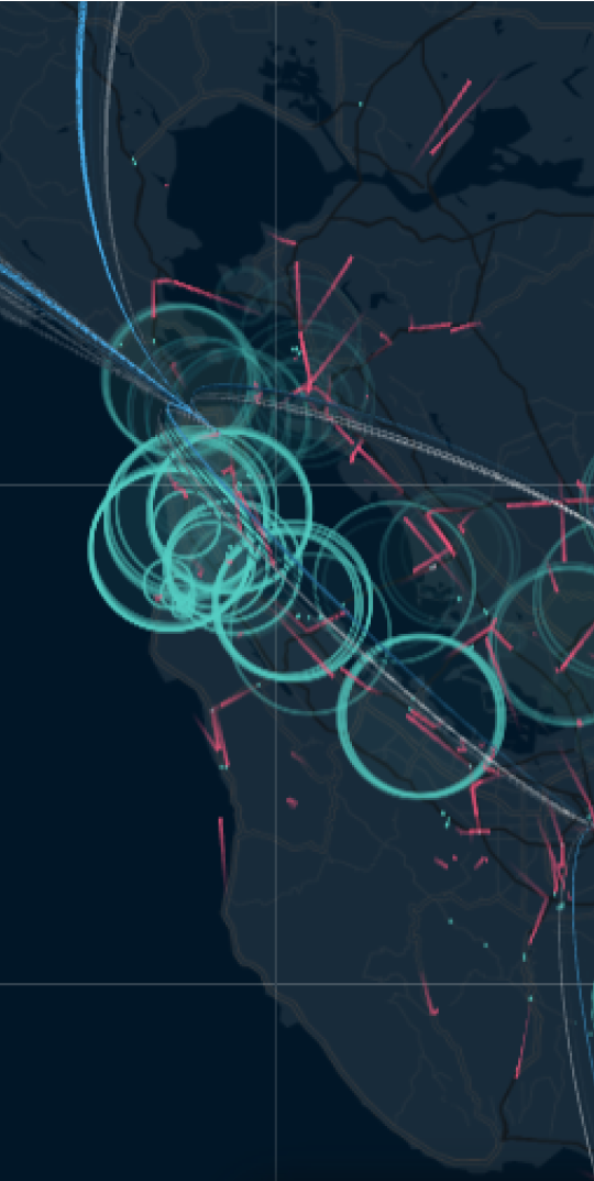 Abstract, color-coded digital map
