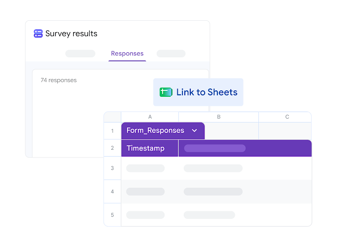 UI of a survey exported to Sheets