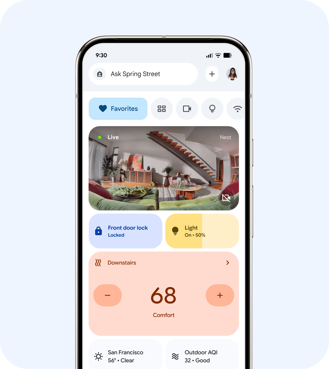 Image of Google Home app in smartphone