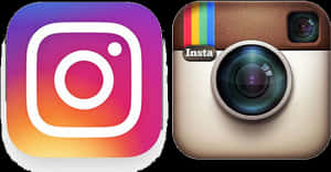 Instagram and Instagram camera app logos displayed side by side. — Instagram Logo Vector PNG