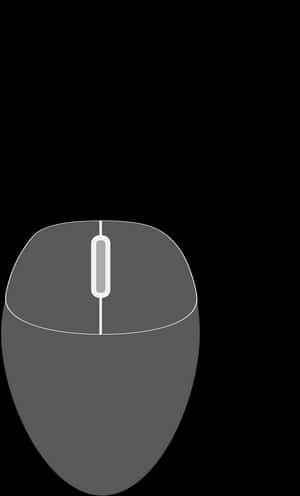 Gray computer mouse with white outline on black background. — Mouse PNG