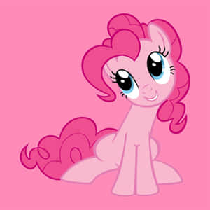 Pink pony with big blue eyes smiling against pink background — My Little Pony Background