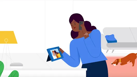 A still frame from a Google Assistant video 